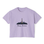 Paris Skyline Women's Boxy Tee | Cute Paris Shirt, Travel Tee, Gift for Paris Lovers, Adventure T-Shirt, Vacation Style