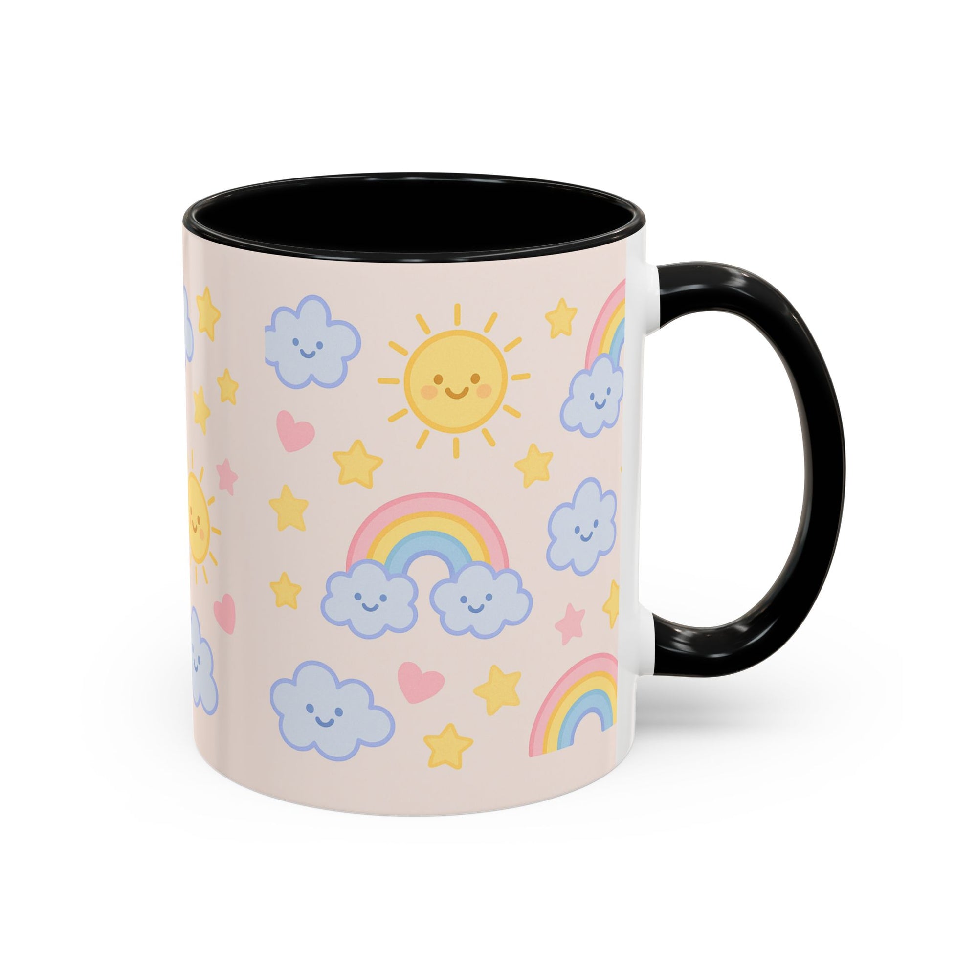Whimsical Coffee Mug - Rainbow Sunshine Cloud Design, Cute Gift for Kids, Cheerful Home Decor, Perfect for Birthdays, Coffee Lover