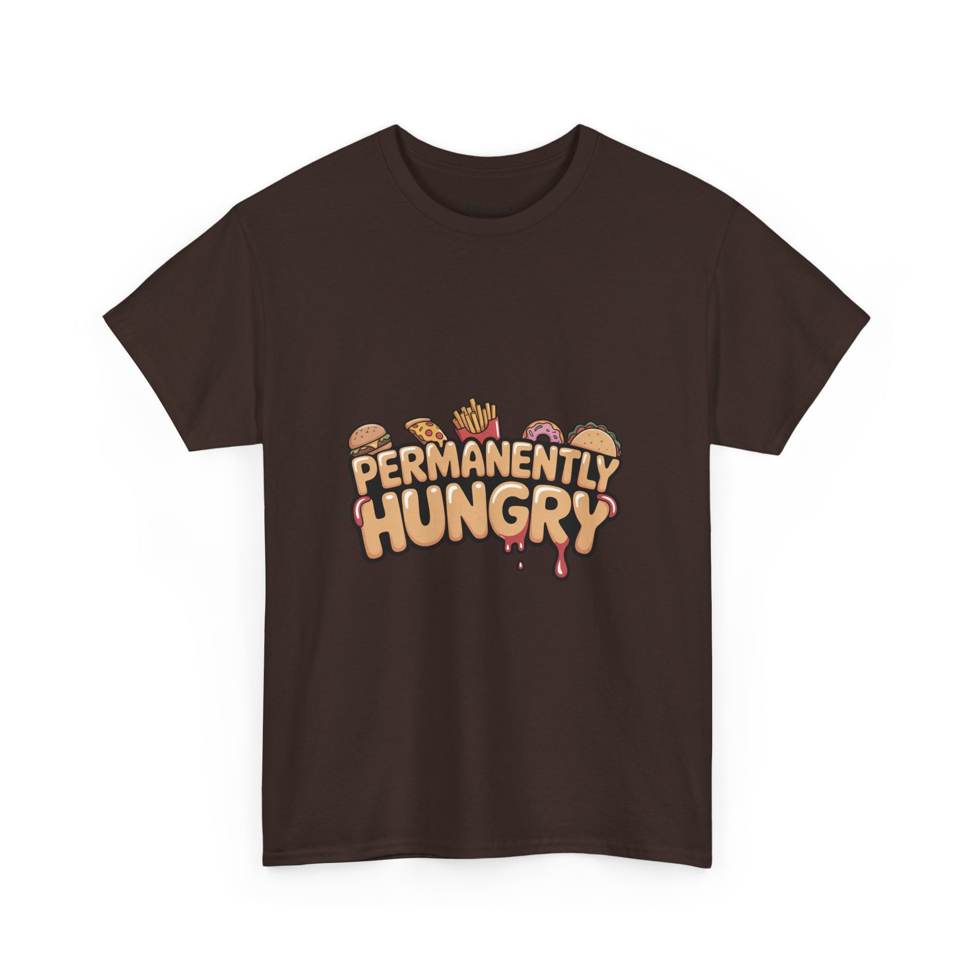 Permanently Hungry Tee, Funny Unisex Cotton T-Shirt, Gift for Food Lovers, Casual Wear, Quirky Humor Apparel