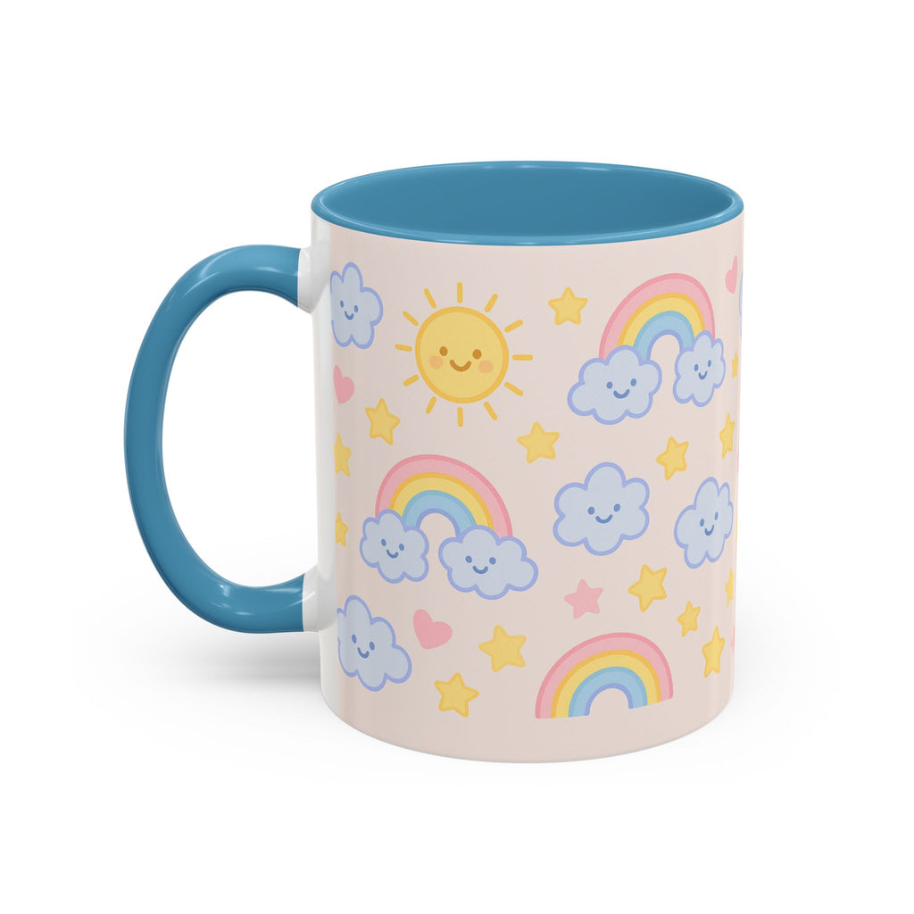 Whimsical Coffee Mug - Rainbow Sunshine Cloud Design, Cute Gift for Kids, Cheerful Home Decor, Perfect for Birthdays, Coffee Lover