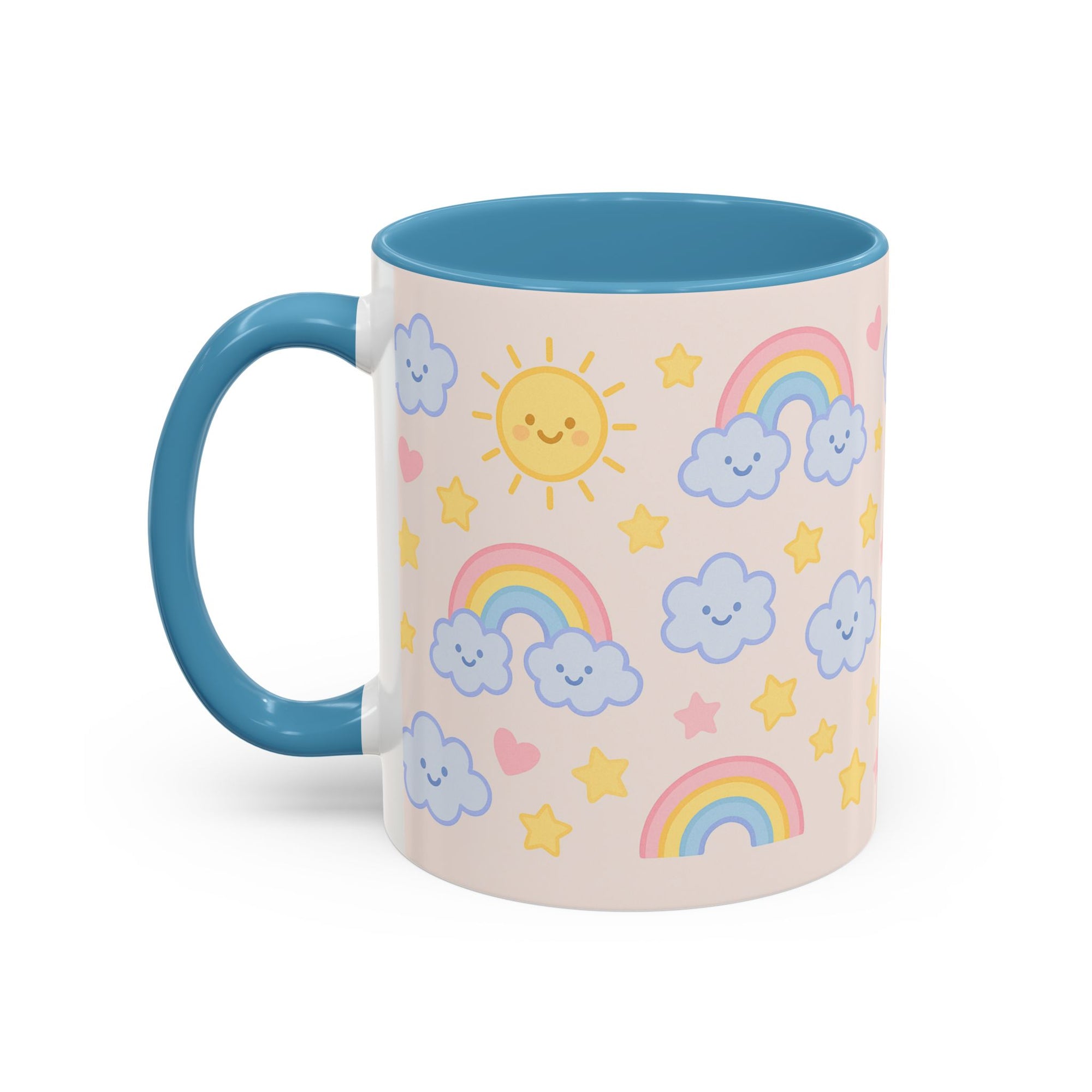 Whimsical Coffee Mug - Rainbow Sunshine Cloud Design, Cute Gift for Kids, Cheerful Home Decor, Perfect for Birthdays, Coffee Lover