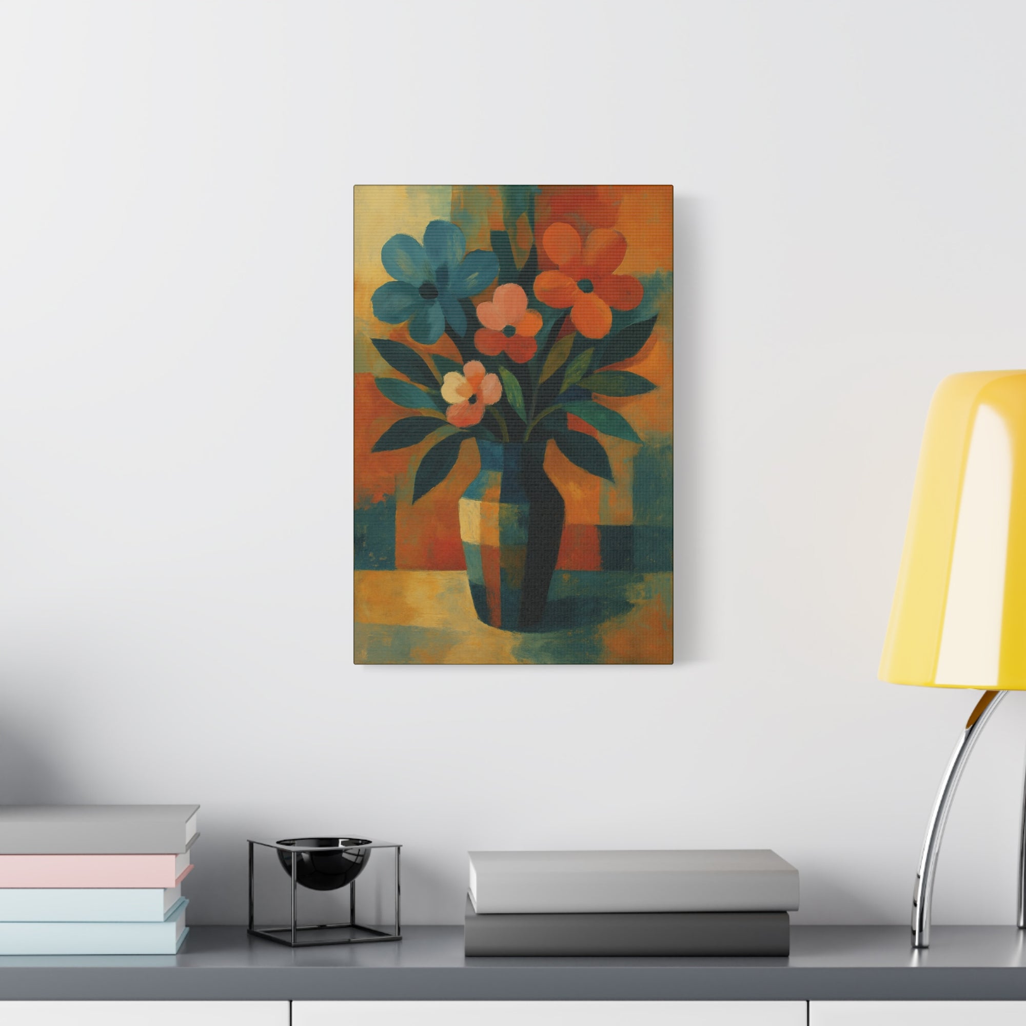 Colorful Floral Wall Art Canvas, Vibrant Home Decor, Flower Painting, Living Room Artwork, Gift for Art Lovers