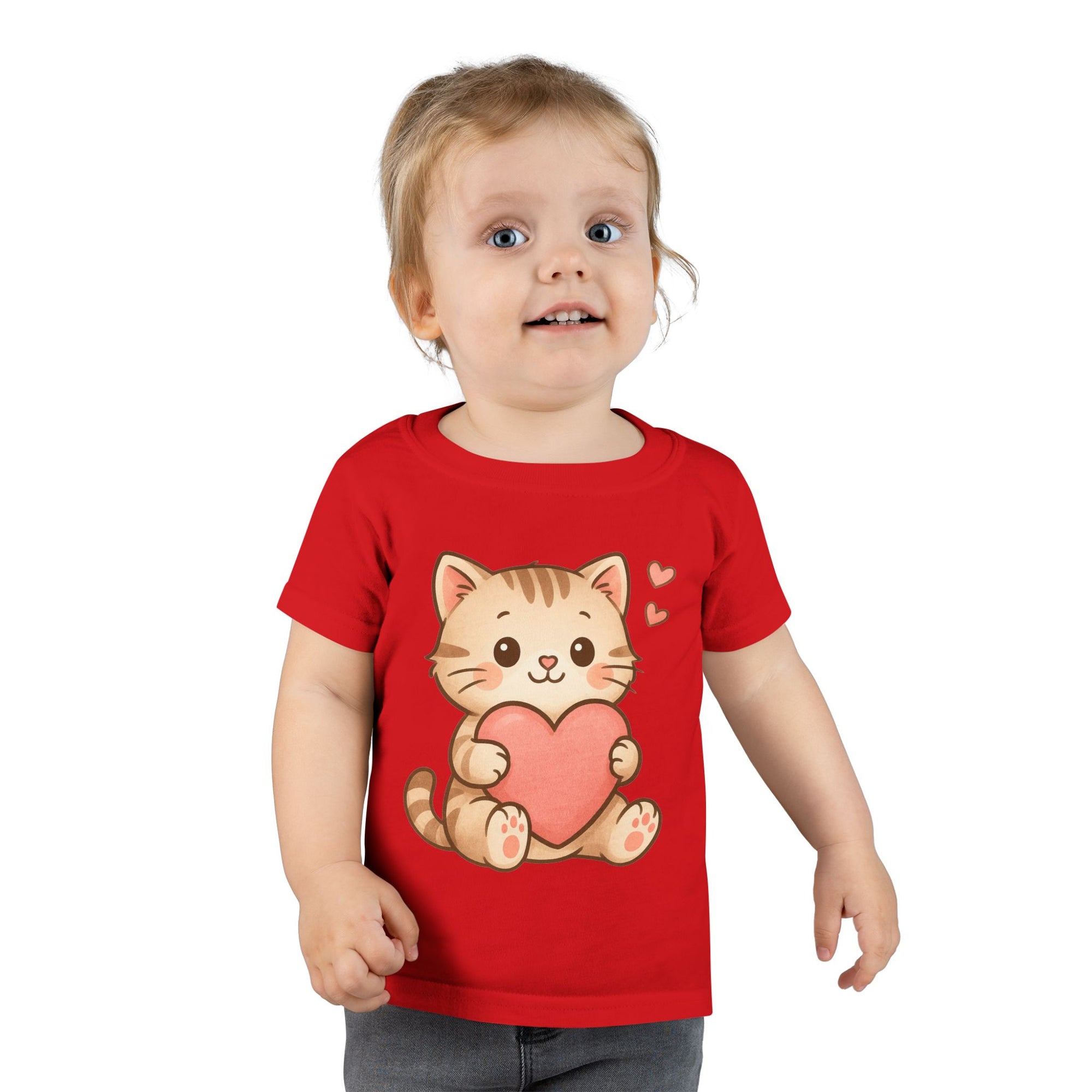 Cute Cat Love Toddler T-Shirt, Kids Cute Cat Tee, Baby Shower Gift, Toddler Birthday Gift, Pet Lover Shirt, Cute Animal Apparel