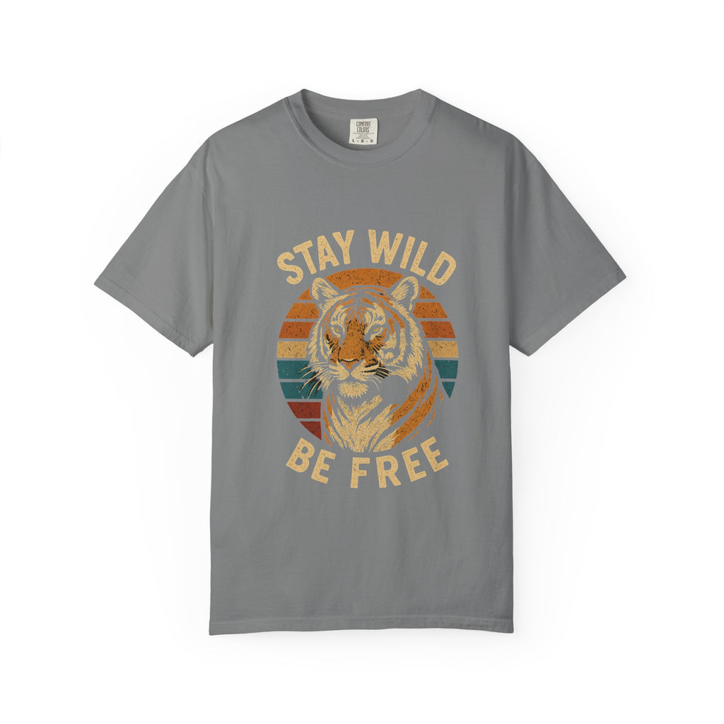Stay Wild, Be Free Tiger T-Shirt, Unisex Graphic Tee, Nature Lover Gift, Casual Wear, Vintage Style, Eco-Friendly Fashion