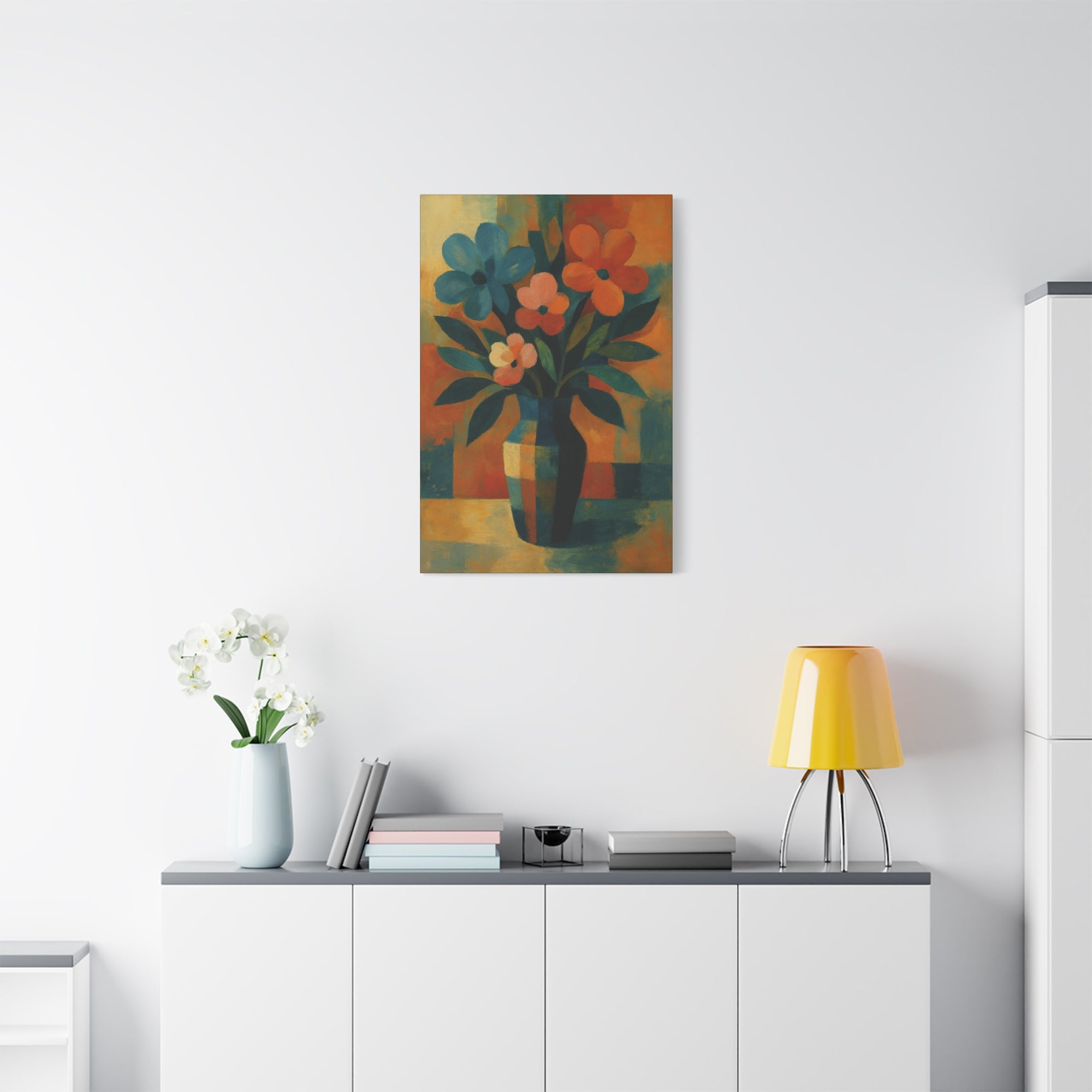 Colorful Floral Wall Art Canvas, Vibrant Home Decor, Flower Painting, Living Room Artwork, Gift for Art Lovers