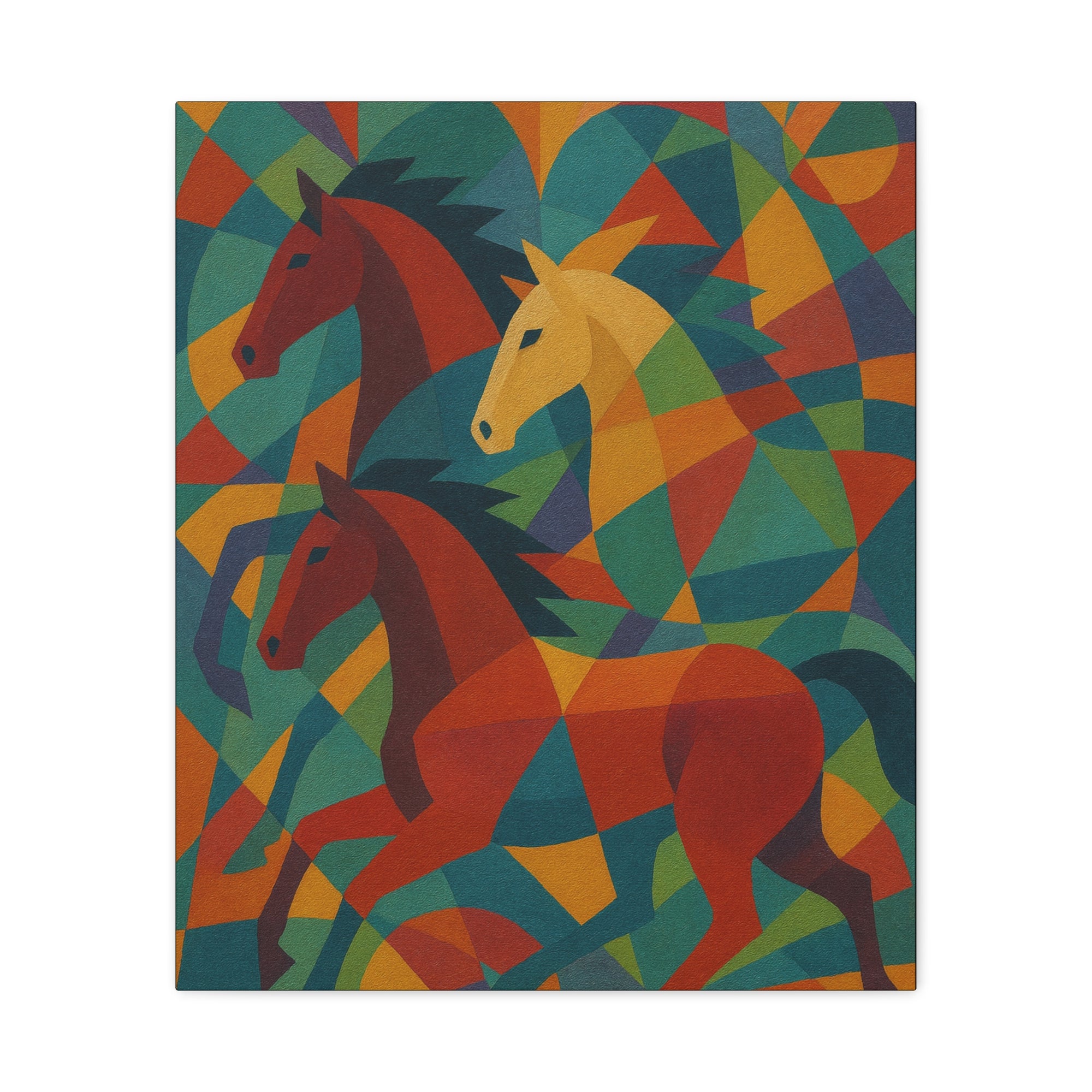 Colorful Horse Art Canvas Print, Vibrant Wall Decor for Horse Lovers, Modern Home Art, Unique Gift for Animal Enthusiasts, Equestrian Decor