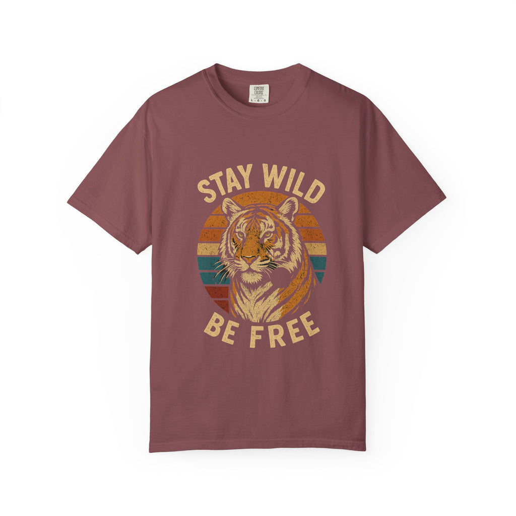 Stay Wild, Be Free Tiger T-Shirt, Unisex Graphic Tee, Nature Lover Gift, Casual Wear, Vintage Style, Eco-Friendly Fashion