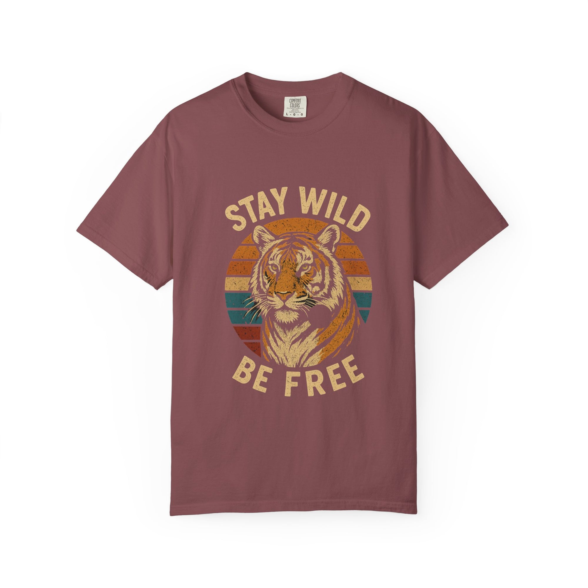 Stay Wild, Be Free Tiger T-Shirt, Unisex Graphic Tee, Nature Lover Gift, Casual Wear, Vintage Style, Eco-Friendly Fashion
