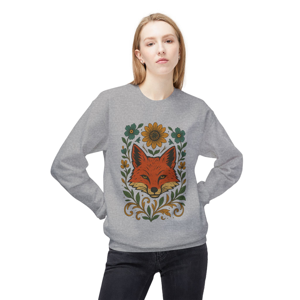 Cozy Fox Sweatshirt - Unisex Midweight Fleece Pullover, Perfect for Fall Layering, Nature Lovers Gift, Cute Animal Apparel, [...]
