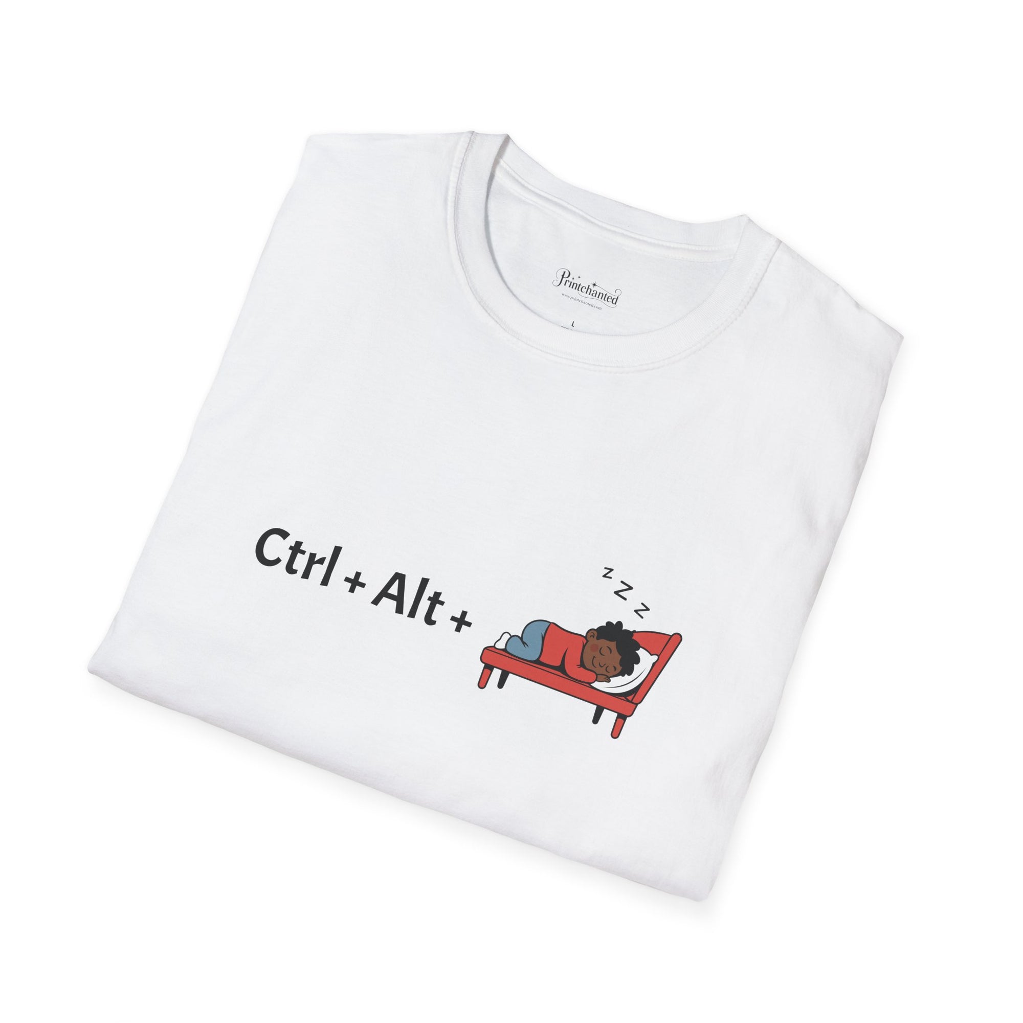 Funny Gaming T-Shirt, Ctrl Alt Sleep Tee, Comfortable Casual Wear, Gift for Gamers, Relaxation Shirt, Humorous Tech Apparel