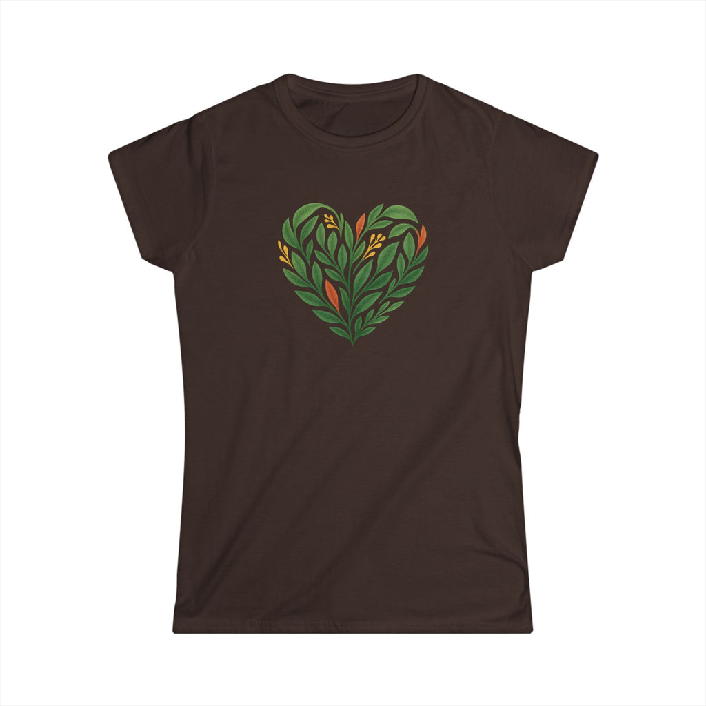 Women's Floral Heart Tee, Eco-Friendly T-Shirt, Gift for Nature Lovers, Casual Outfit, Perfect for Valentine's Day, Mother's Day