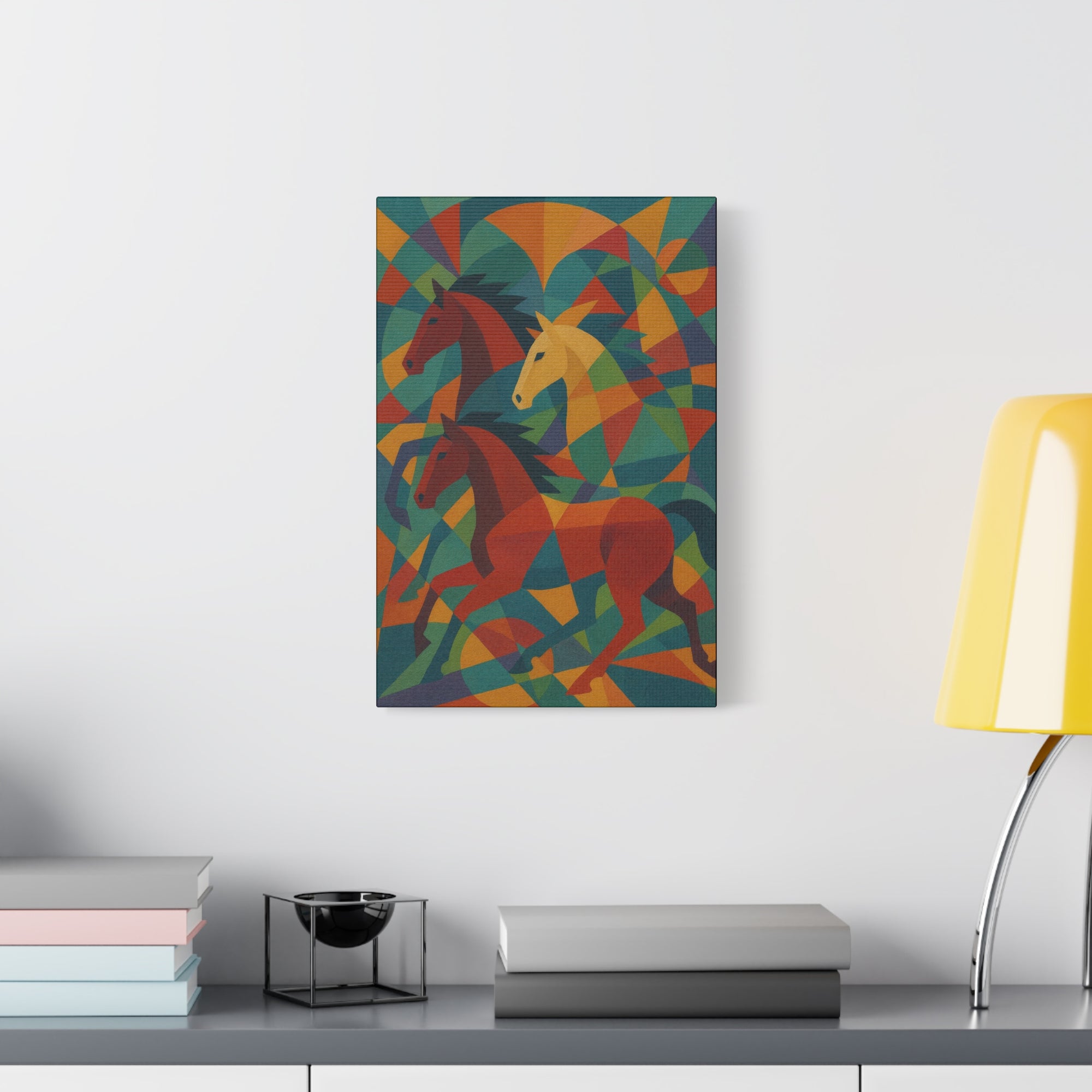 Colorful Horse Art Canvas Print, Vibrant Wall Decor for Horse Lovers, Modern Home Art, Unique Gift for Animal Enthusiasts, Equestrian Decor