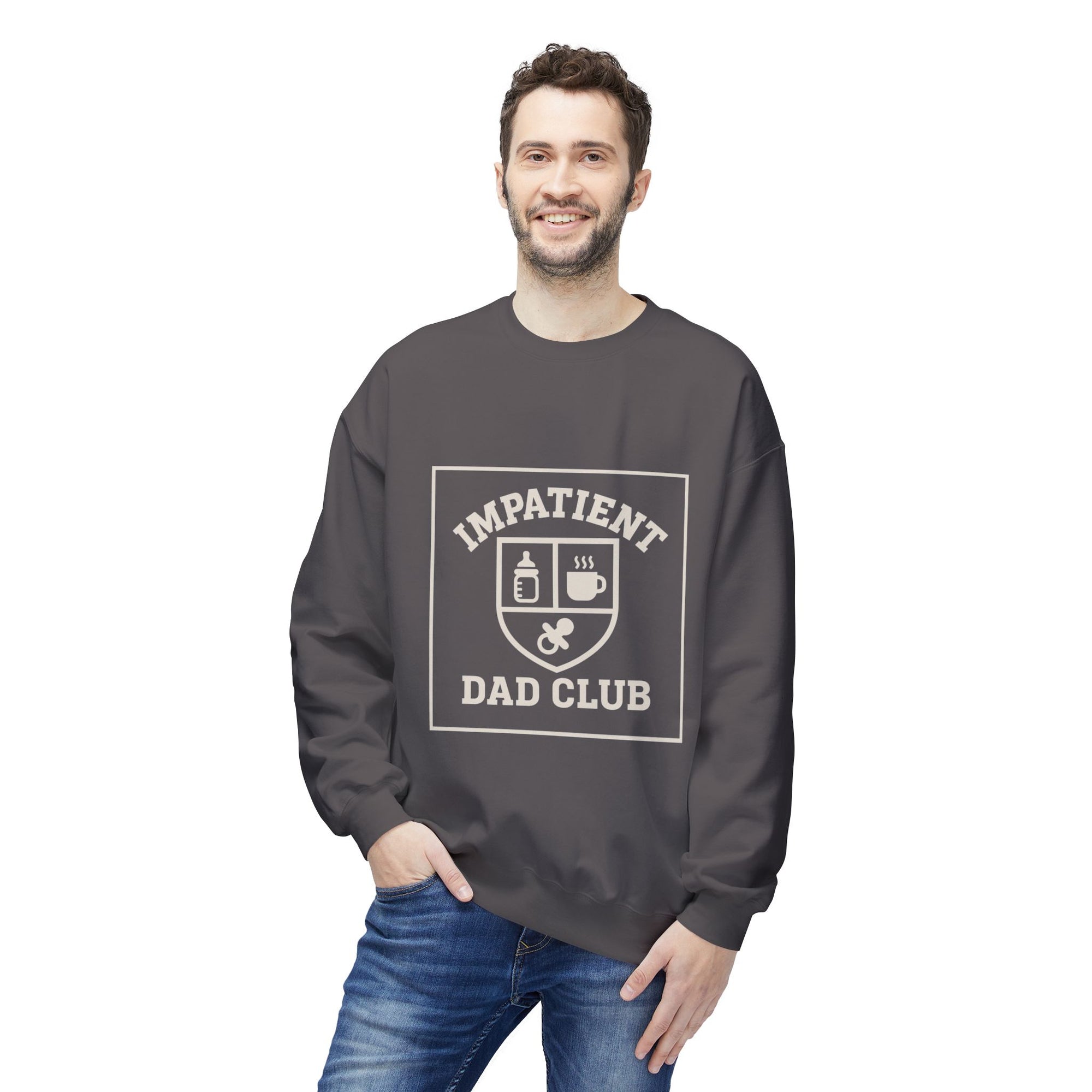 Impatient Dad Club Sweatshirt, Funny Dad Gift, Birthday Crewneck, Soft Fleece Dad Sweater, Perfect for Father's Day, Cozy Casual Wear