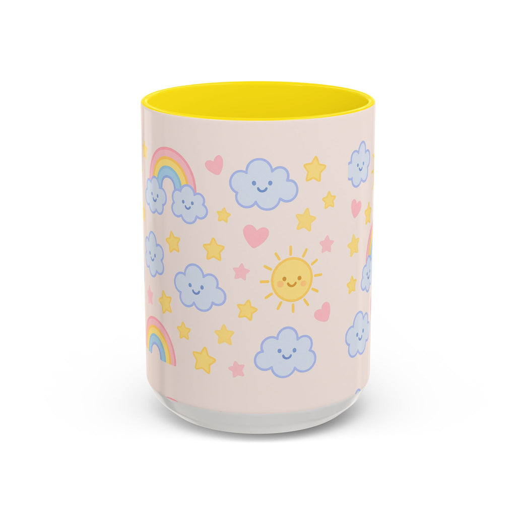 Whimsical Coffee Mug - Rainbow Sunshine Cloud Design, Cute Gift for Kids, Cheerful Home Decor, Perfect for Birthdays, Coffee Lover