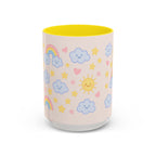 Whimsical Coffee Mug - Rainbow Sunshine Cloud Design, Cute Gift for Kids, Cheerful Home Decor, Perfect for Birthdays, Coffee Lover