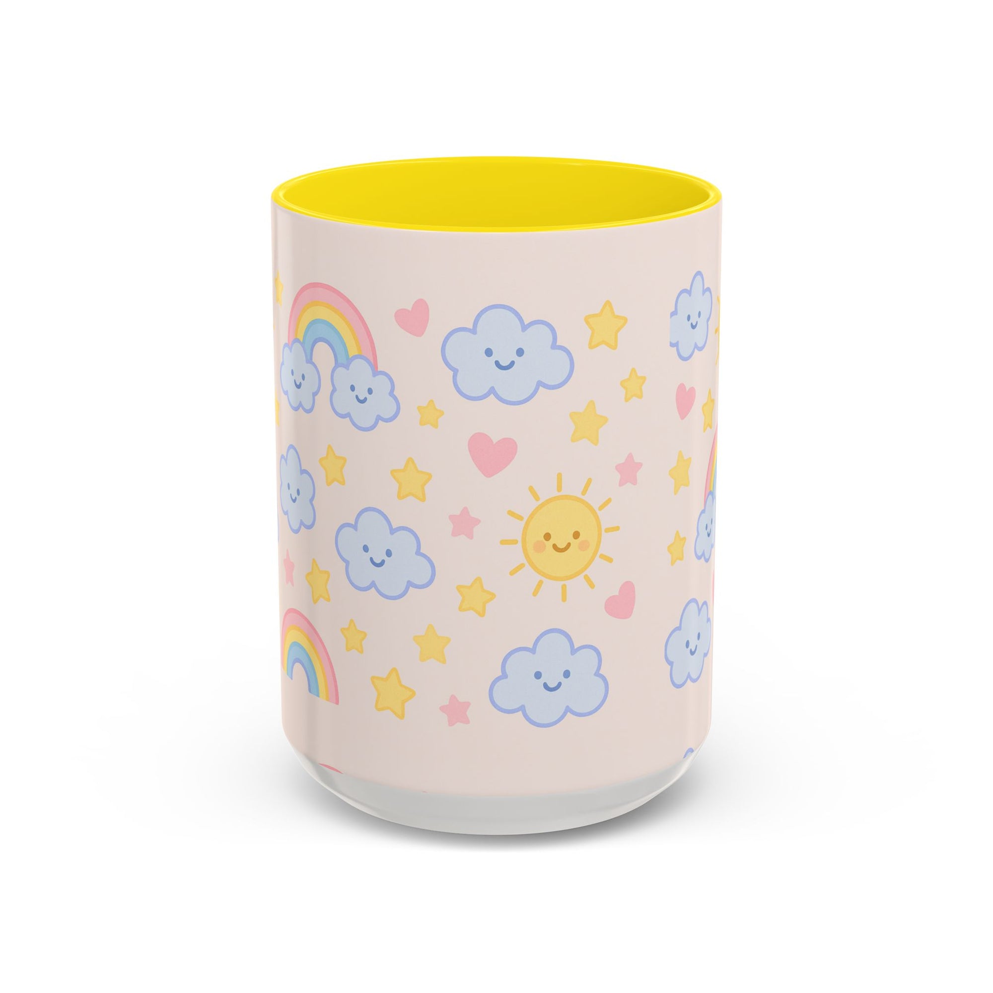 Whimsical Coffee Mug - Rainbow Sunshine Cloud Design, Cute Gift for Kids, Cheerful Home Decor, Perfect for Birthdays, Coffee Lover