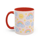 Whimsical Coffee Mug - Rainbow Sunshine Cloud Design, Cute Gift for Kids, Cheerful Home Decor, Perfect for Birthdays, Coffee Lover