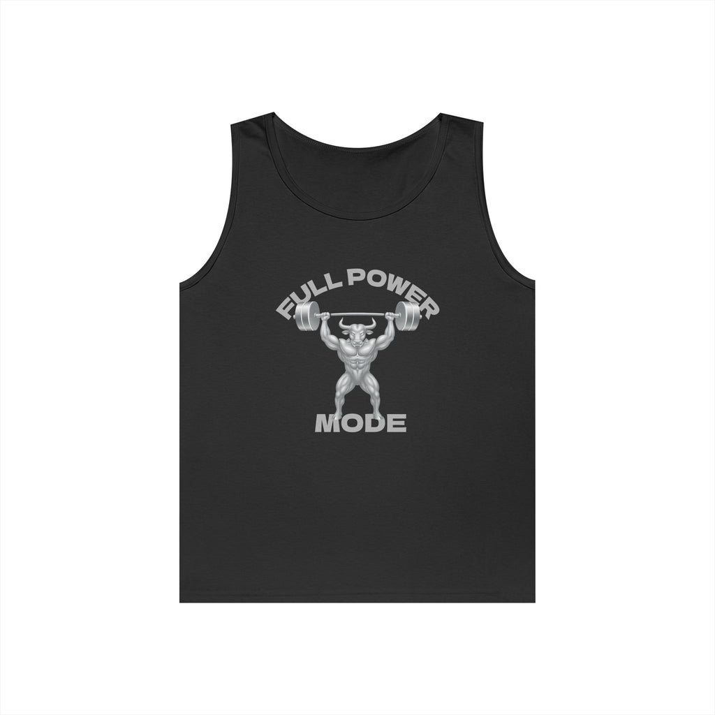 Full Power Mode Tank: Fitness Black Tank Top for Gym, Powerlifting, Weightlifting - Workout Gifts, Muscle Tank, Fitness Apparel, Gym Gear,