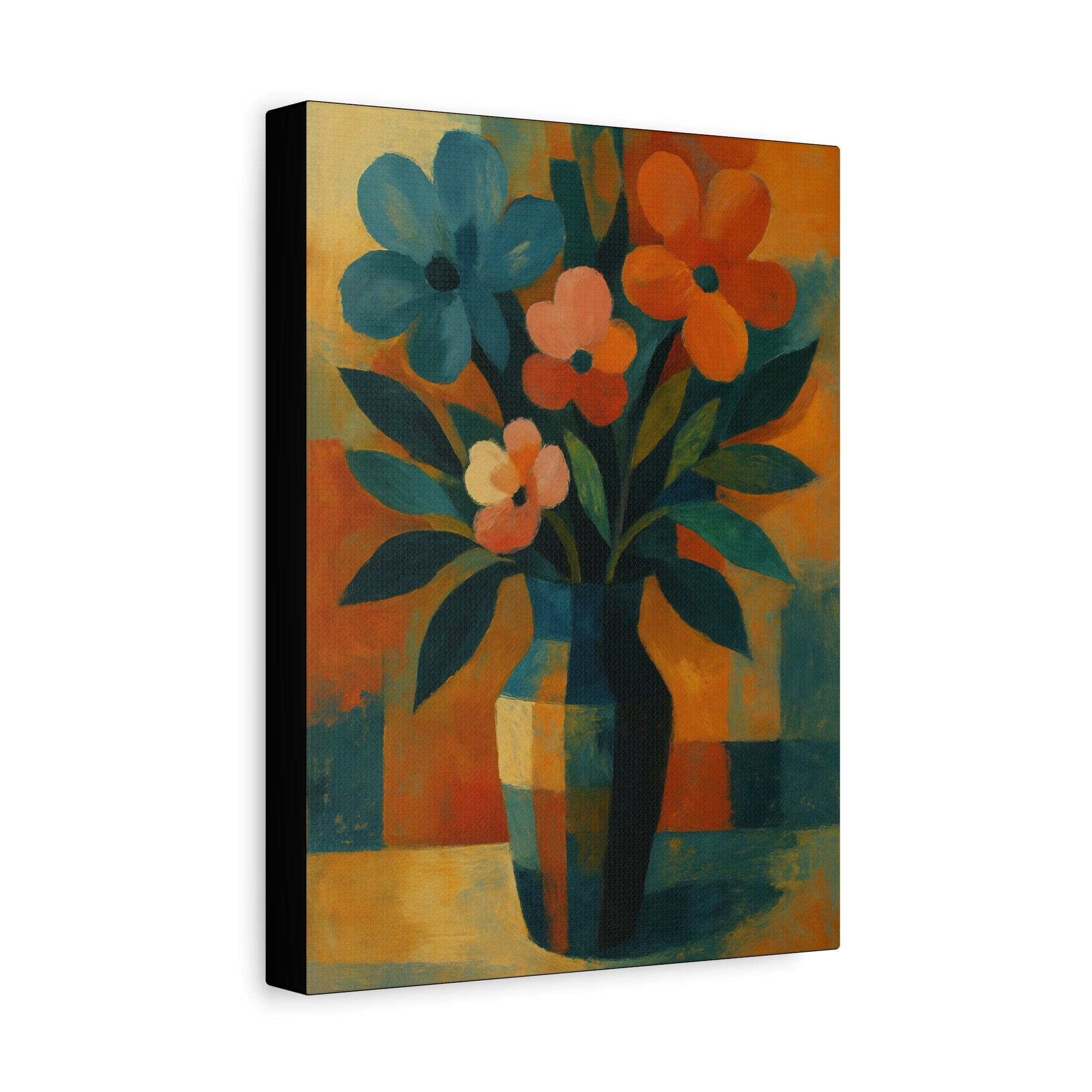 Colorful Floral Wall Art Canvas, Vibrant Home Decor, Flower Painting, Living Room Artwork, Gift for Art Lovers