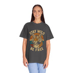 Stay Wild, Be Free Tiger T-Shirt, Unisex Graphic Tee, Nature Lover Gift, Casual Wear, Vintage Style, Eco-Friendly Fashion