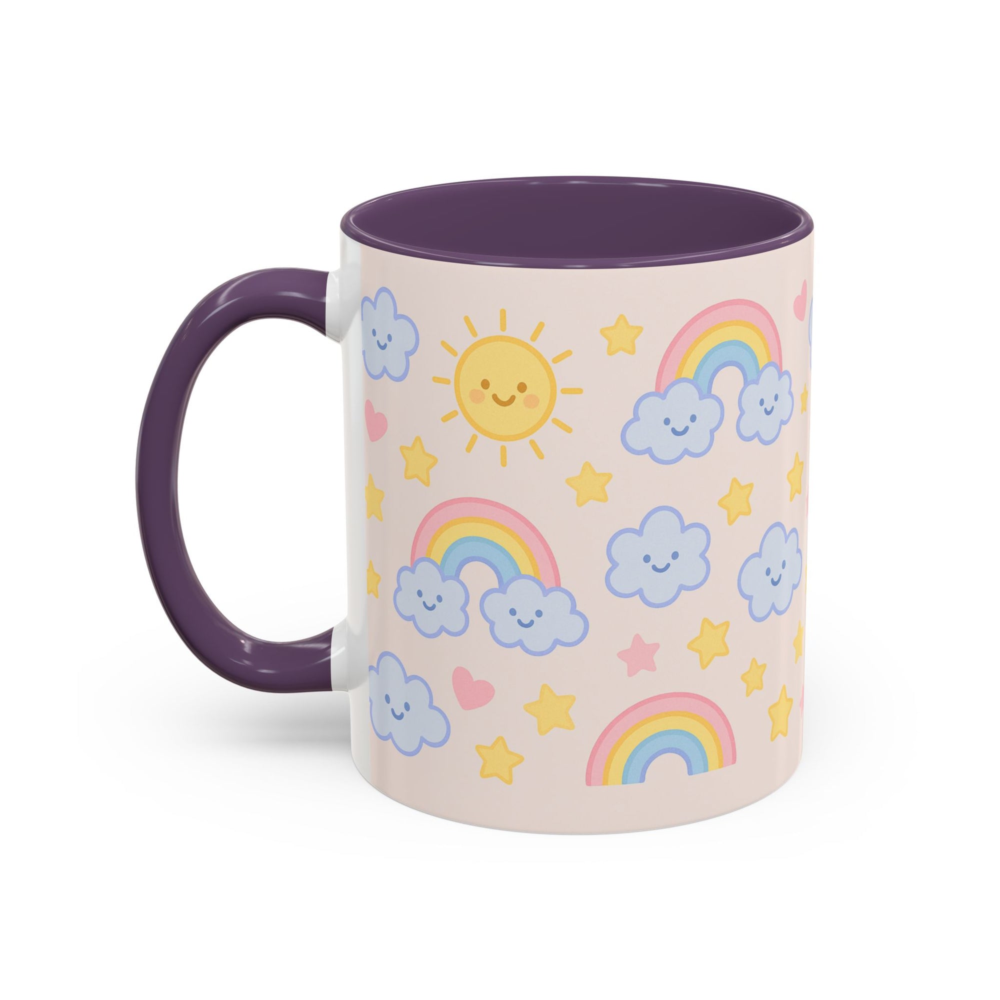Whimsical Coffee Mug - Rainbow Sunshine Cloud Design, Cute Gift for Kids, Cheerful Home Decor, Perfect for Birthdays, Coffee Lover