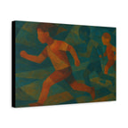 Dynamic Kids Running Canvas Art, Motivational Wall Decor, Playroom Decoration, Youthful Energy Artwork, Fun Gift for Kids' Room