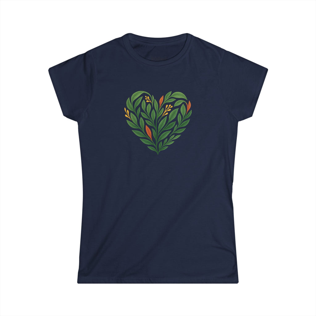 Women's Floral Heart Tee, Eco-Friendly T-Shirt, Gift for Nature Lovers, Casual Outfit, Perfect for Valentine's Day, Mother's Day