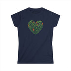 Women's Floral Heart Tee, Eco-Friendly T-Shirt, Gift for Nature Lovers, Casual Outfit, Perfect for Valentine's Day, Mother's Day