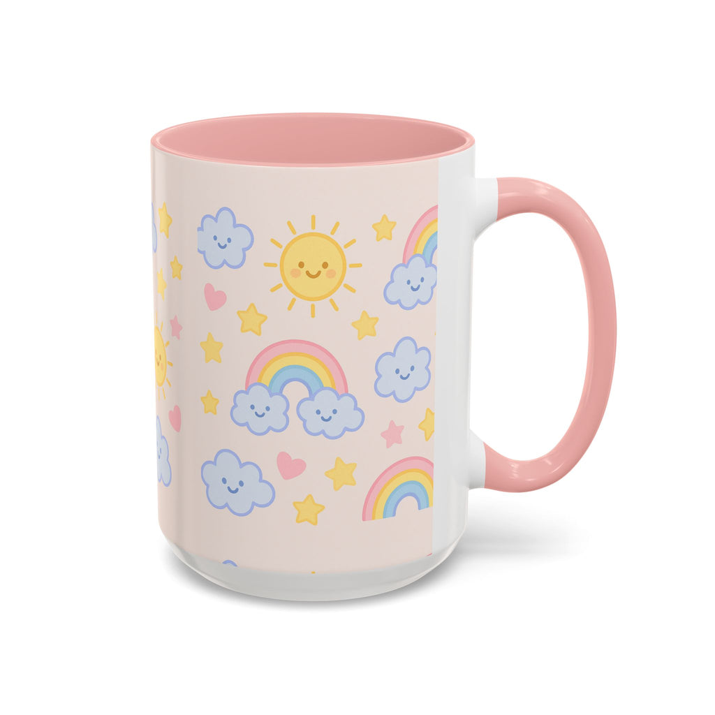 Whimsical Coffee Mug - Rainbow Sunshine Cloud Design, Cute Gift for Kids, Cheerful Home Decor, Perfect for Birthdays, Coffee Lover