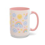 Whimsical Coffee Mug - Rainbow Sunshine Cloud Design, Cute Gift for Kids, Cheerful Home Decor, Perfect for Birthdays, Coffee Lover