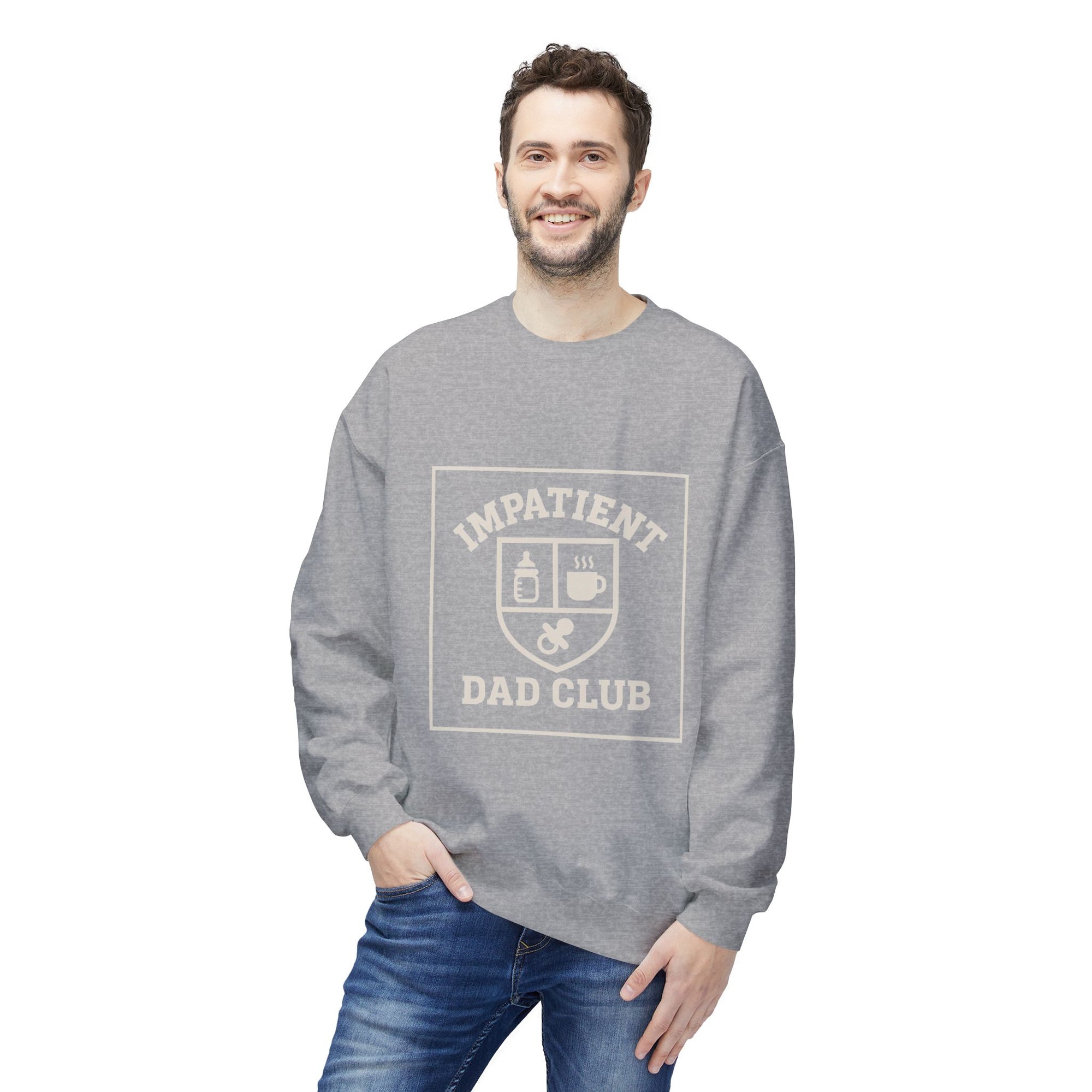 Impatient Dad Club Sweatshirt, Funny Dad Gift, Birthday Crewneck, Soft Fleece Dad Sweater, Perfect for Father's Day, Cozy Casual Wear