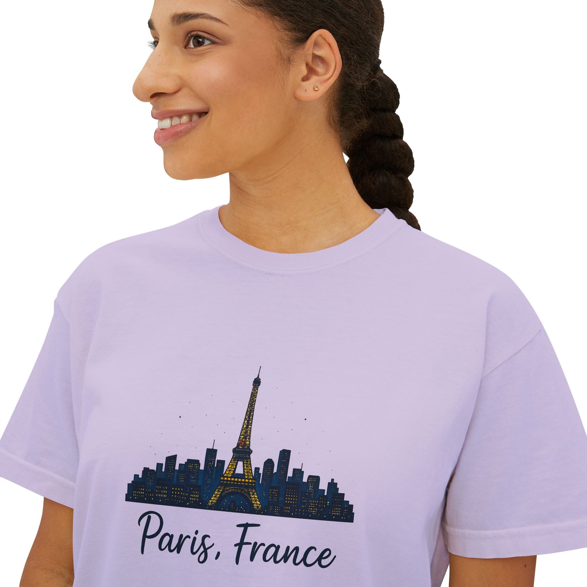 Paris Skyline Women's Boxy Tee | Cute Paris Shirt, Travel Tee, Gift for Paris Lovers, Adventure T-Shirt, Vacation Style