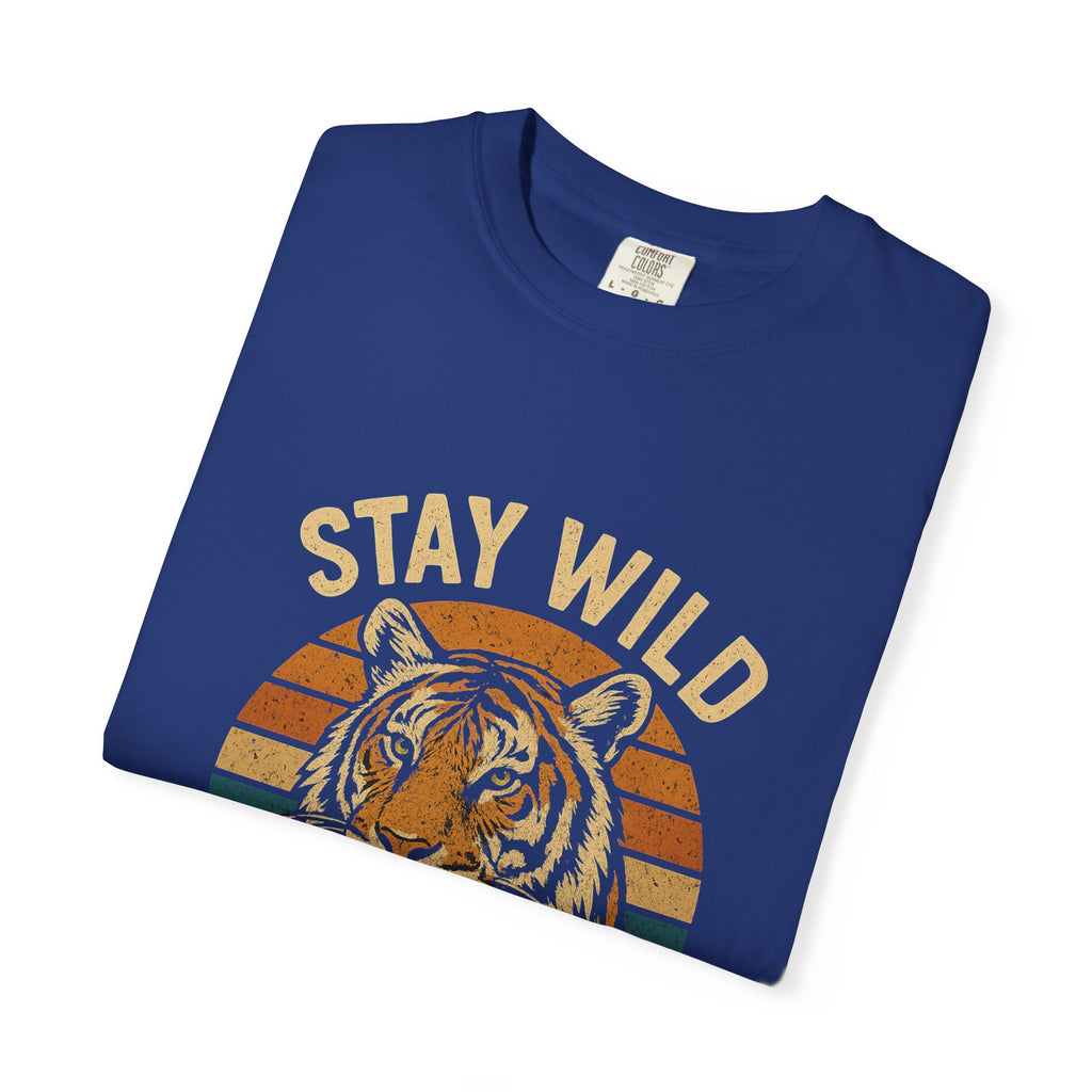 Stay Wild, Be Free Tiger T-Shirt, Unisex Graphic Tee, Nature Lover Gift, Casual Wear, Vintage Style, Eco-Friendly Fashion