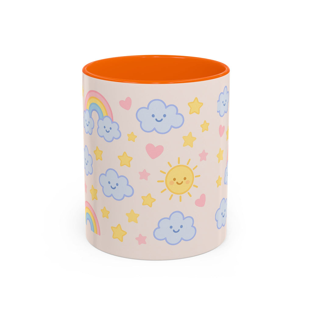 Whimsical Coffee Mug - Rainbow Sunshine Cloud Design, Cute Gift for Kids, Cheerful Home Decor, Perfect for Birthdays, Coffee Lover