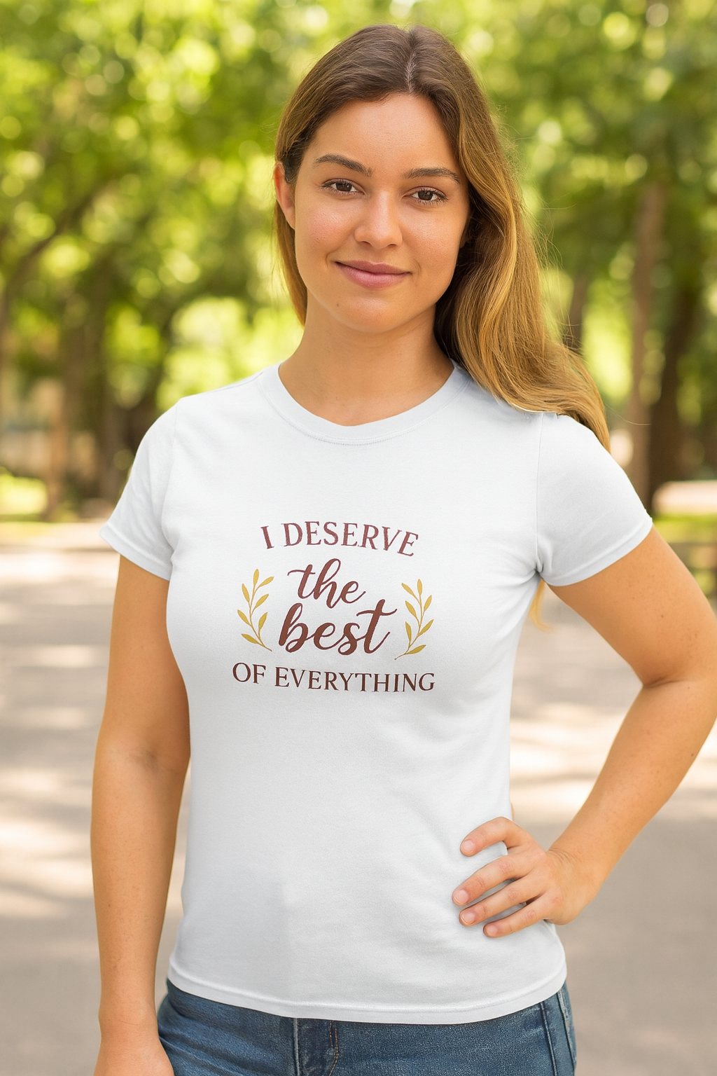 I Deserve the Best Women’s Softstyle Tee, Motivational Shirt, Inspirational Top, Gift for Her, Self-Care Apparel, Positive Vibes Tee