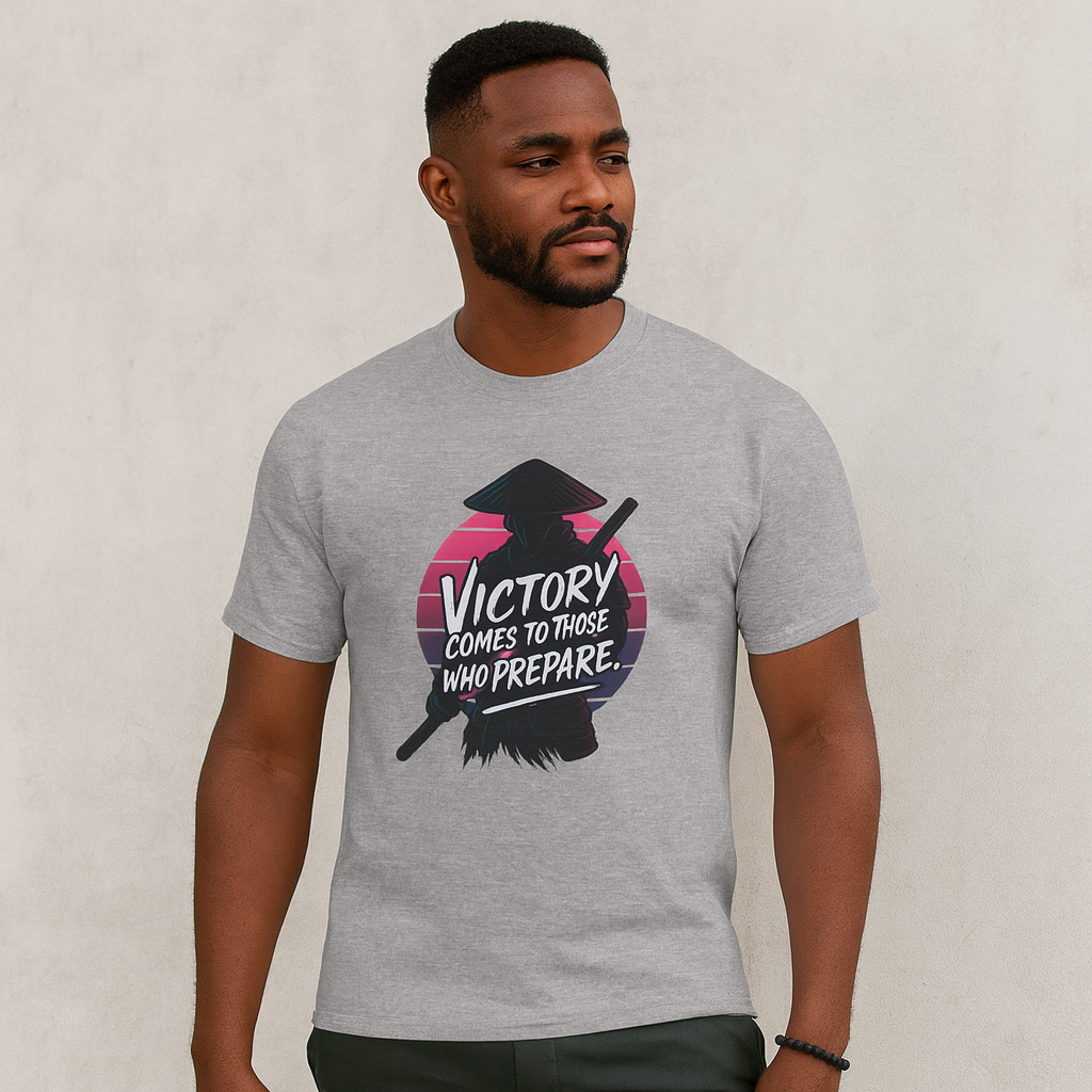 Victory Comes to Those Who Prepare Tee, Motivational T-Shirt, Unisex Graphic Tee, Inspirational Casual Wear, Gift for Gamers and Coaches
