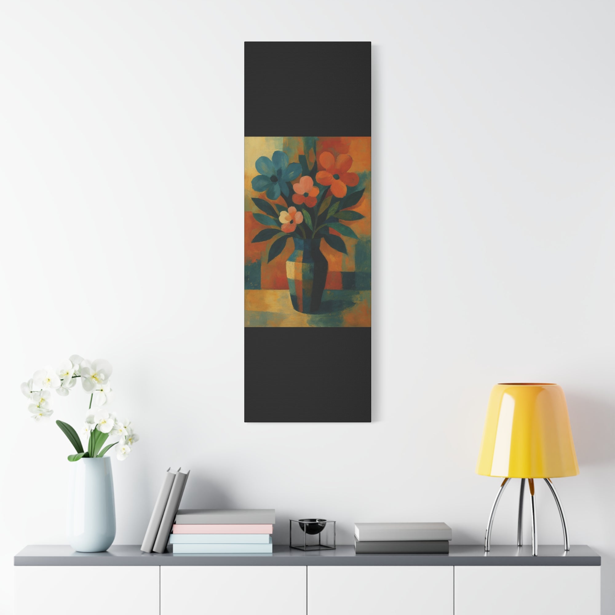 Colorful Floral Wall Art Canvas, Vibrant Home Decor, Flower Painting, Living Room Artwork, Gift for Art Lovers