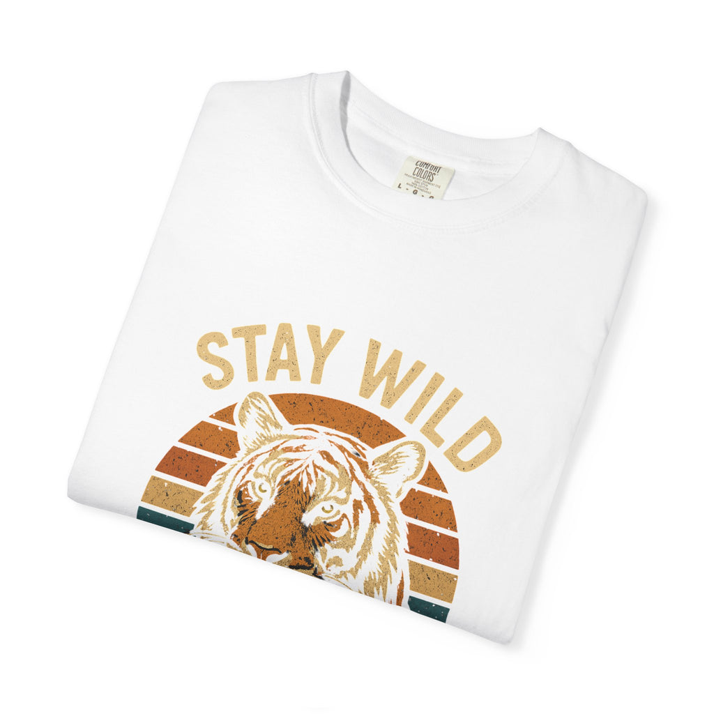 Stay Wild, Be Free Tiger T-Shirt, Unisex Graphic Tee, Nature Lover Gift, Casual Wear, Vintage Style, Eco-Friendly Fashion