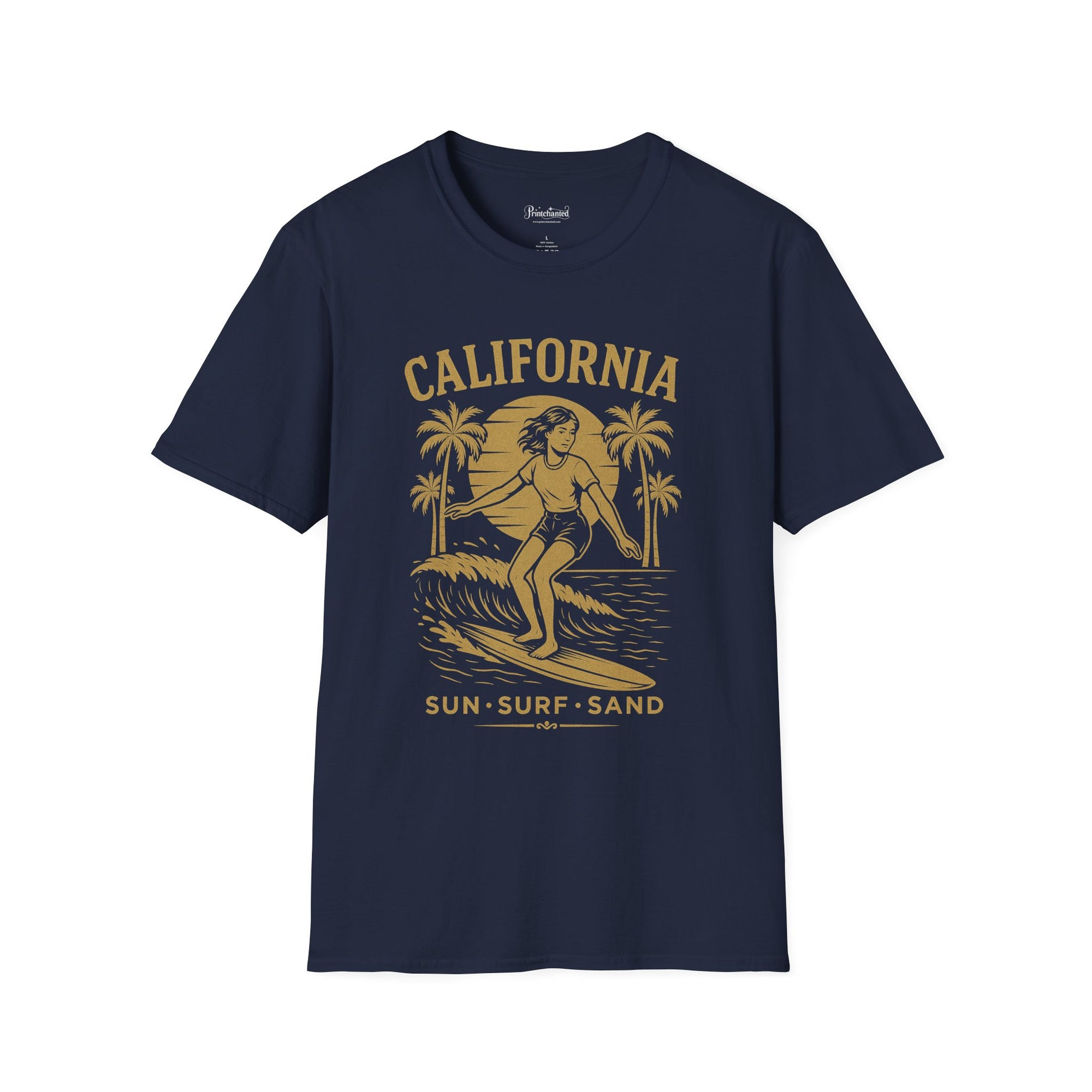 California Surf Unisex Softstyle T-Shirt | Vintage Beach Tee, Summer Apparel, Surfing Gift, Casual Wear, Tropical Vibes
