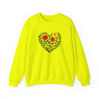 Floral Heart Sweatshirt, Cozy Crewneck, Gift for Her, Layering Essential, Casual Wear, Spring Fashion
