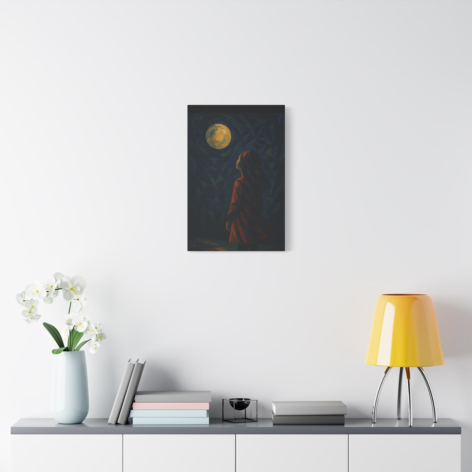 Canvas Wall Art - Serene Nightscape, Inspirational Home Decor, Modern Wall Hanging, Gift for Art Lovers, Bedroom Decor