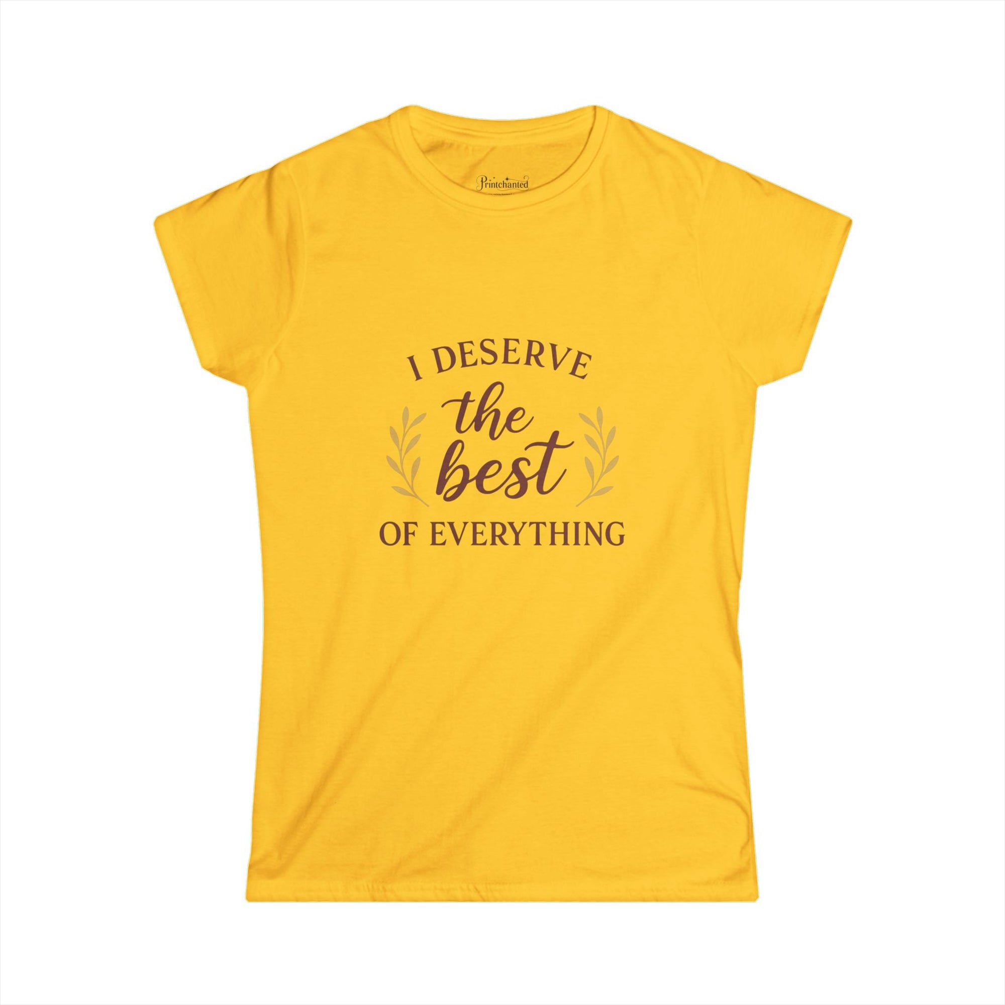 I Deserve the Best Women’s Softstyle Tee, Motivational Shirt, Inspirational Top, Gift for Her, Self-Care Apparel, Positive Vibes Tee