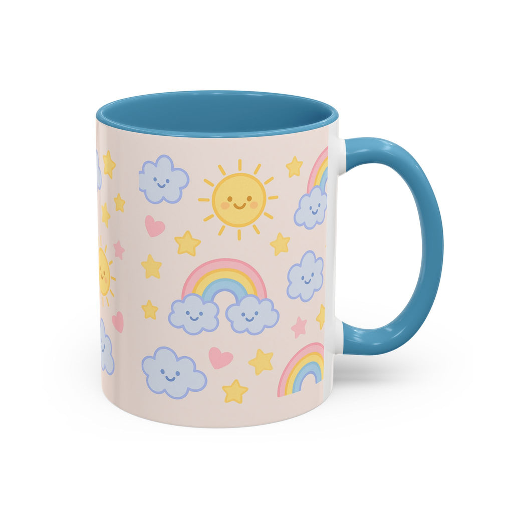 Whimsical Coffee Mug - Rainbow Sunshine Cloud Design, Cute Gift for Kids, Cheerful Home Decor, Perfect for Birthdays, Coffee Lover