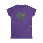 Women's Floral Heart Tee, Eco-Friendly T-Shirt, Gift for Nature Lovers, Casual Outfit, Perfect for Valentine's Day, Mother's Day