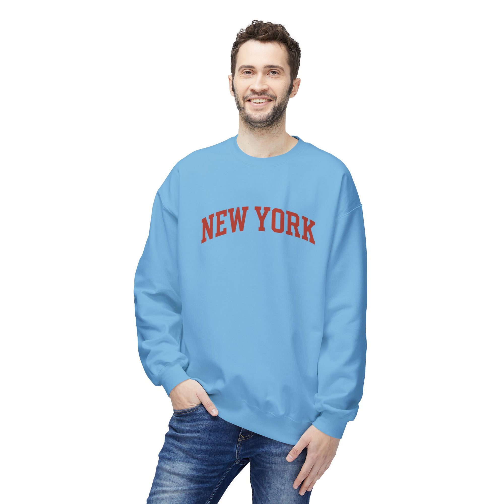 New York Love Unisex Crewneck Sweatshirt, Casual Fleece Sweatshirt, Cozy Streetwear, Gift for NYC Lovers, Fall Fashion, Comfortable Sweater