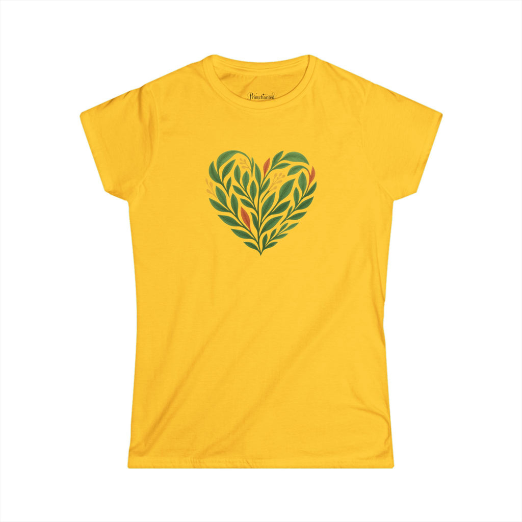 Women's Floral Heart Tee, Eco-Friendly T-Shirt, Gift for Nature Lovers, Casual Outfit, Perfect for Valentine's Day, Mother's Day