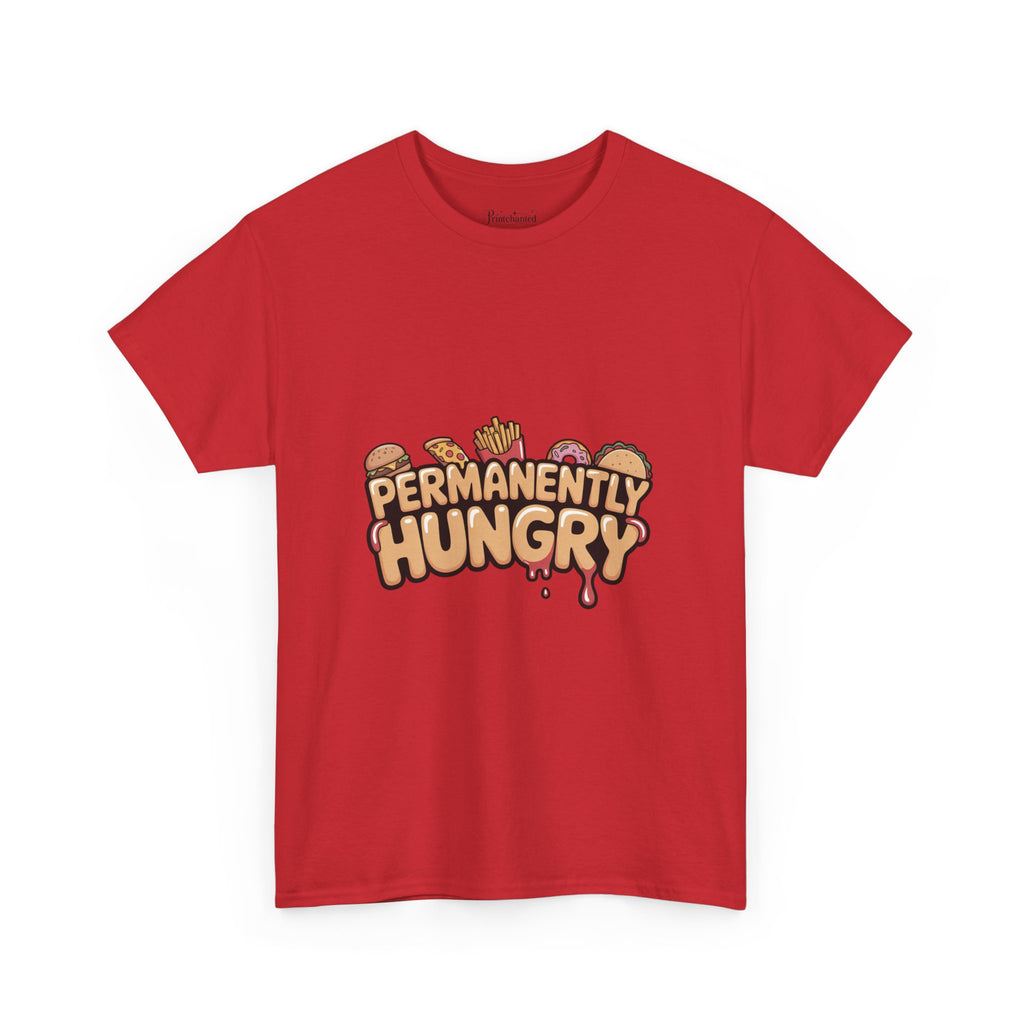 Permanently Hungry Tee, Funny Unisex Cotton T-Shirt, Gift for Food Lovers, Casual Wear, Quirky Humor Apparel