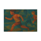 Dynamic Kids Running Canvas Art, Motivational Wall Decor, Playroom Decoration, Youthful Energy Artwork, Fun Gift for Kids' Room