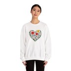 Floral Heart Sweatshirt, Cozy Crewneck, Gift for Her, Layering Essential, Casual Wear, Spring Fashion