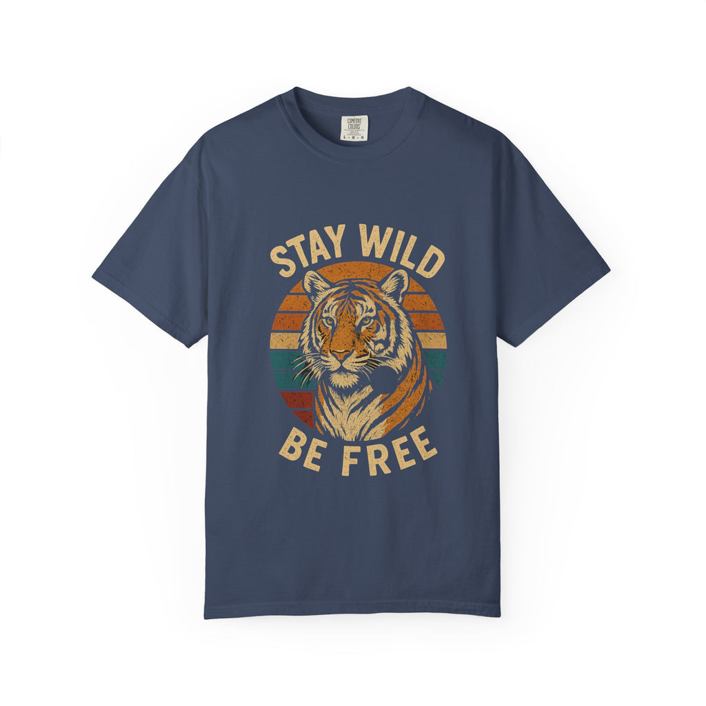 Stay Wild, Be Free Tiger T-Shirt, Unisex Graphic Tee, Nature Lover Gift, Casual Wear, Vintage Style, Eco-Friendly Fashion